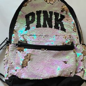 Pink sequence multi-compartment bag